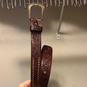 Women’s Brown Embossed Leather Belt